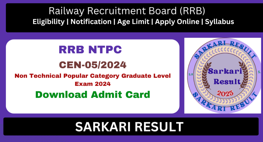 RRB NTPC Graduate Level 2024 Answer Key Download - Sarkari Result
