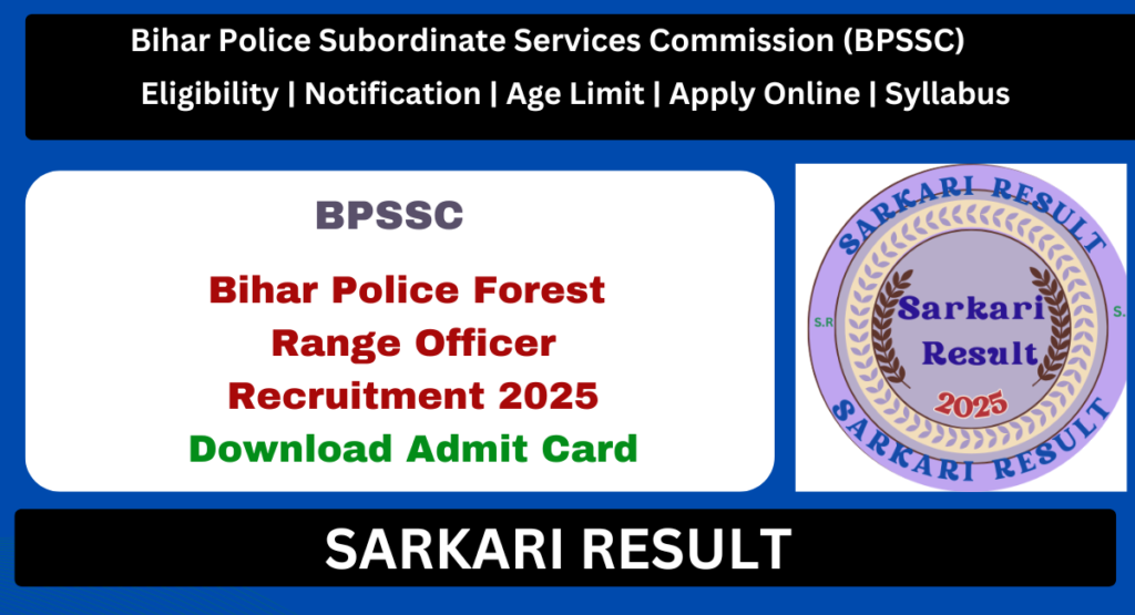 Bihar Forest Range Officer Admit Card 2025