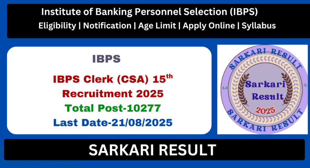 IBPS Clerk Recruitment 2025