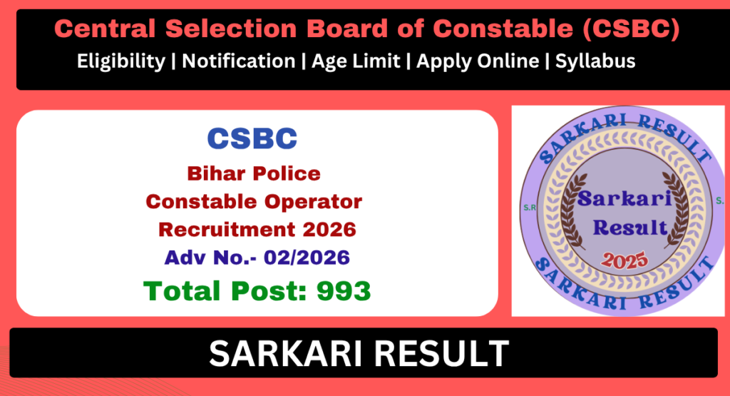 Bihar Police Constable Operator 2026