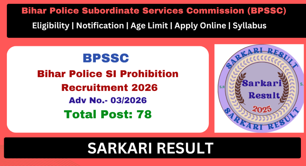 Bihar Police SI Prohibition Admit Card 2026