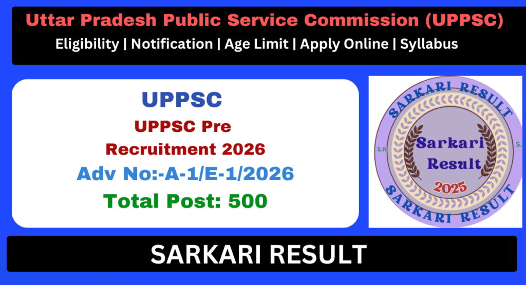 UPPSC Pre Online Form 2026 Sarkari Result