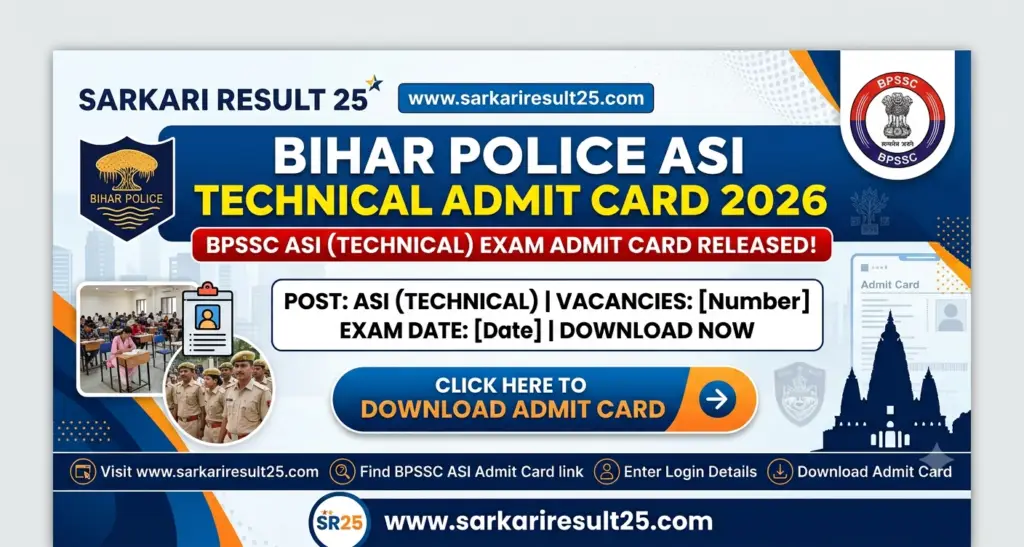 BPSSC Bihar Police ASI Technical Admit Card 2026