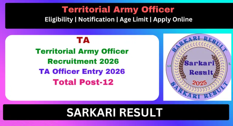 Territorial Army Officer Admit Card 2026