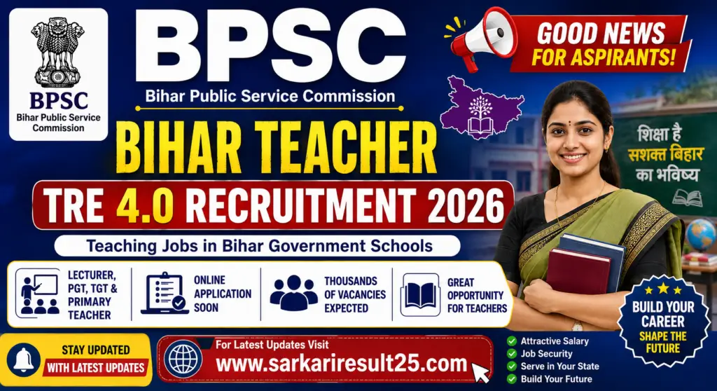 BPSC School Teacher TRE 4.0 Recruitment 2026