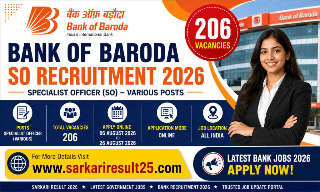 Bank of Baroda SO Recruitment 2026