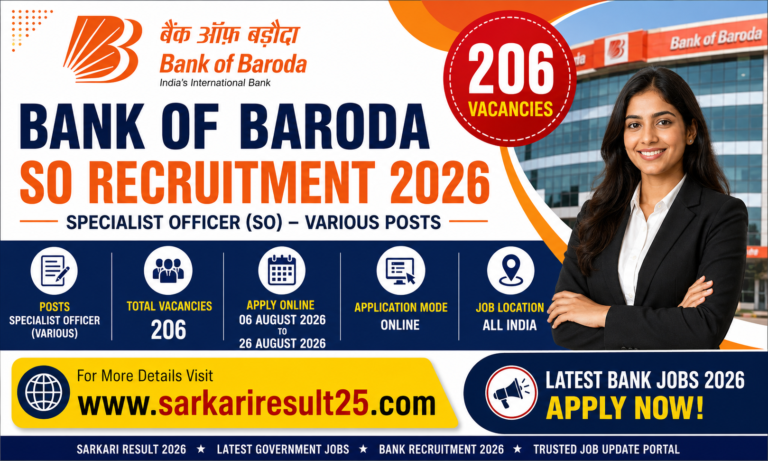 Bank of Baroda SO Recruitment 2026