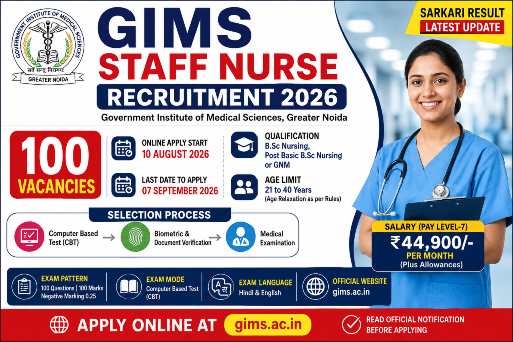 GIMS Staff Nurse Recruitment 2026
