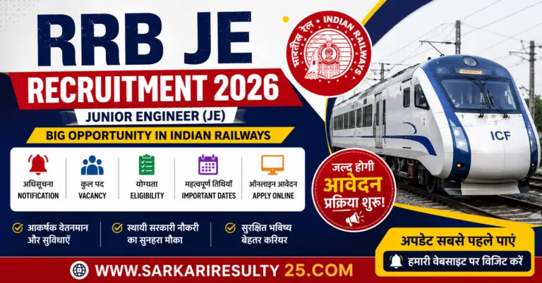 RRB JE Recruitment 2026