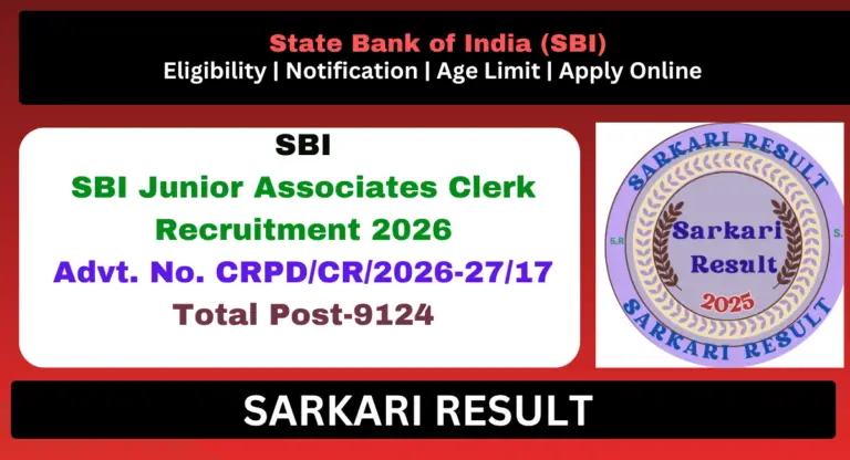 SBI Junior Associates Clerk Recruitment 2026