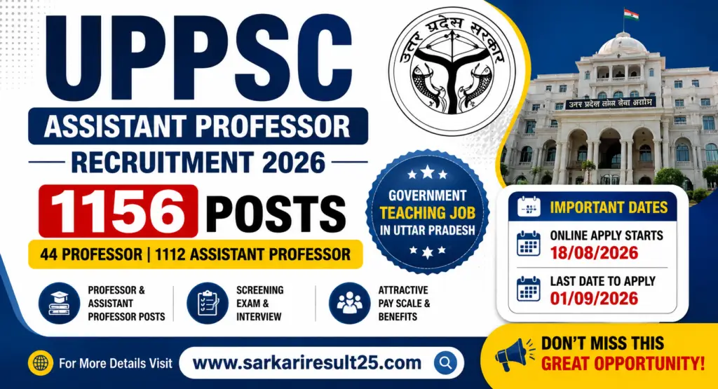 UPPSC Assistant Professor Recruitment 2026